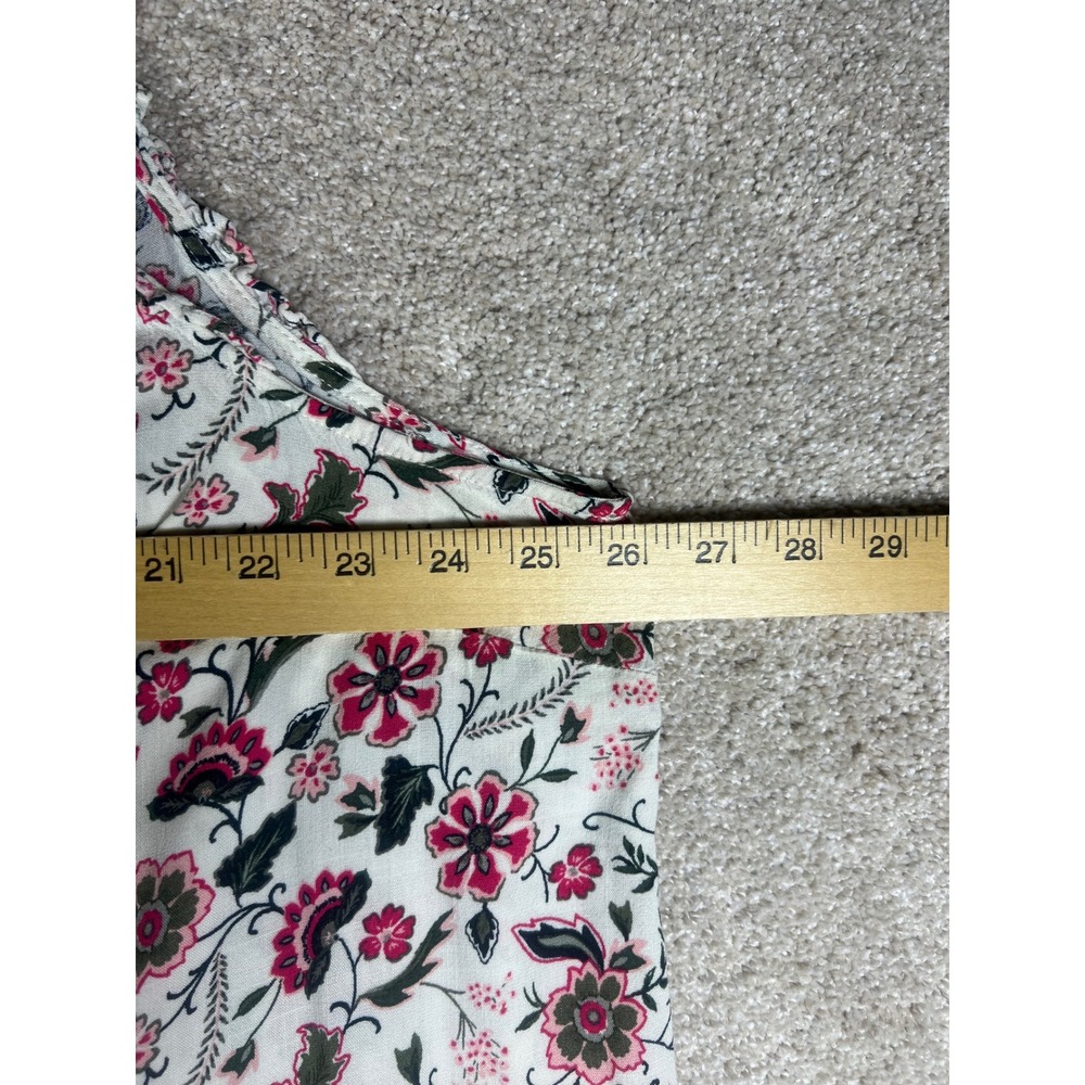 Torrid Womens Plus Size 3 Floral Sleeveless Ruffle Blouse Pink White Keyhole Top - Picture 4 of 11